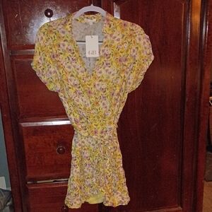 Gianni Bini Yellow Floral Midi Dress